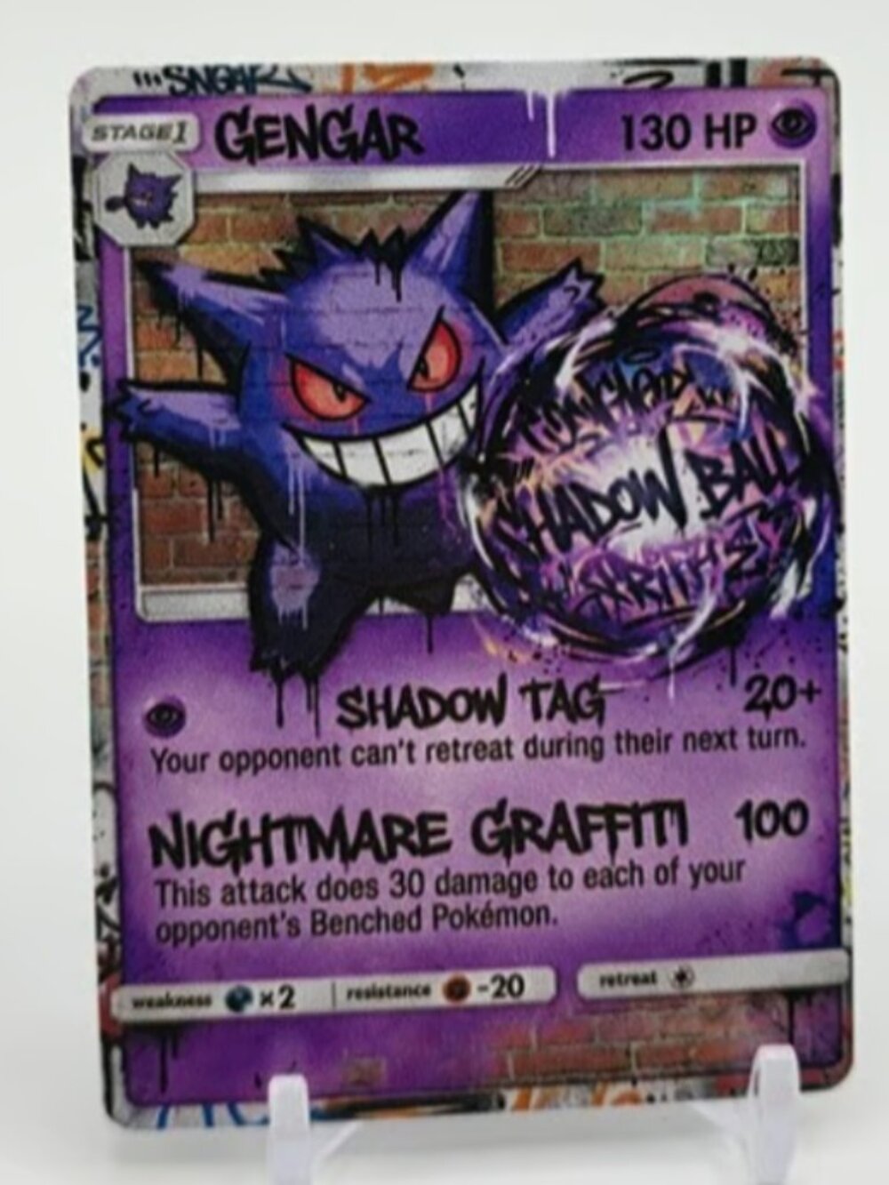GENGAR Fan-Art READ DISCRIPTION: HOLO GENGAR Card GENGAR Pokemon Card p1